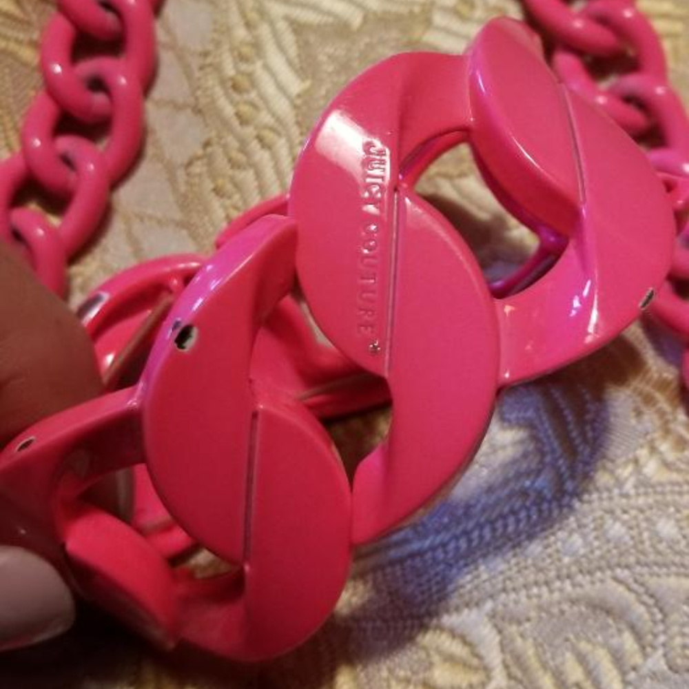 Juicy Couture Pink Neon Chain Necklace/Belt and Br - Picture 4 of 5